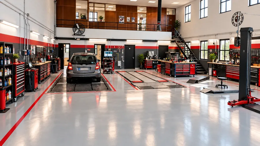 Interno dell'officina multimarca AutoMoto Rozzano in Via Torquato Tasso